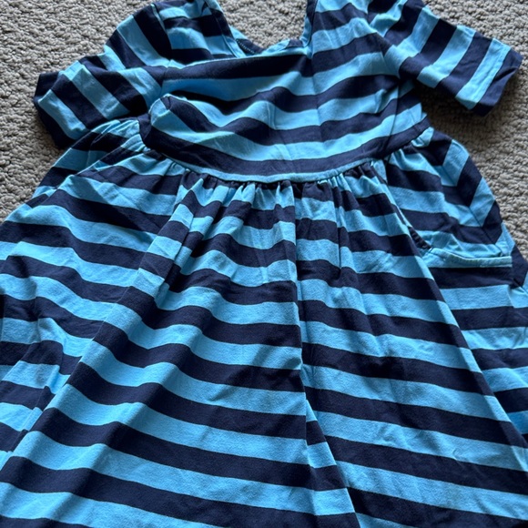 Hanna Andersson Bright Blue & Navy Striped Play Dress - Picture 4 of 4